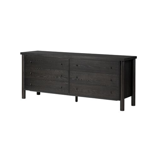 Joanna 6-Drawer Dresser, Ebony Oak