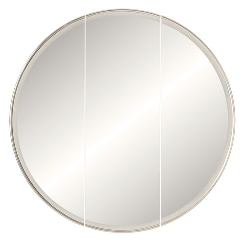 Alfin 35" Round Wooden Wall Mirror