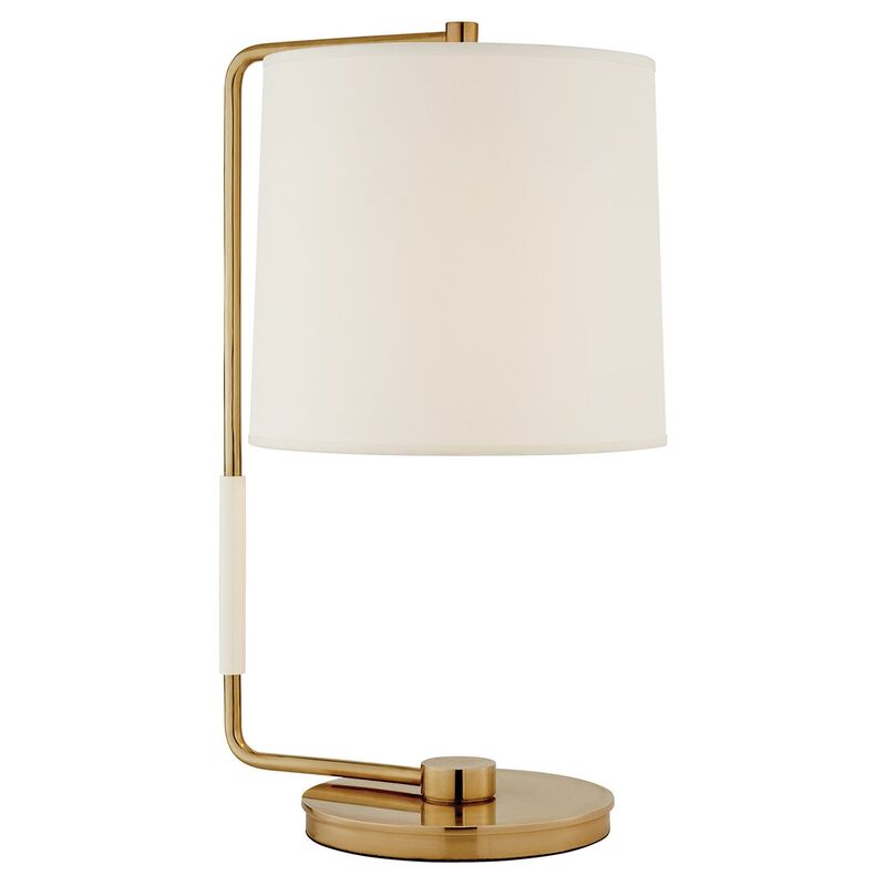 Swing Table Lamp, Brass w/ Silk Shade