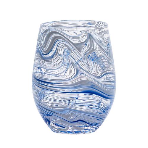 Puro Marbled Stemless Wine Glass