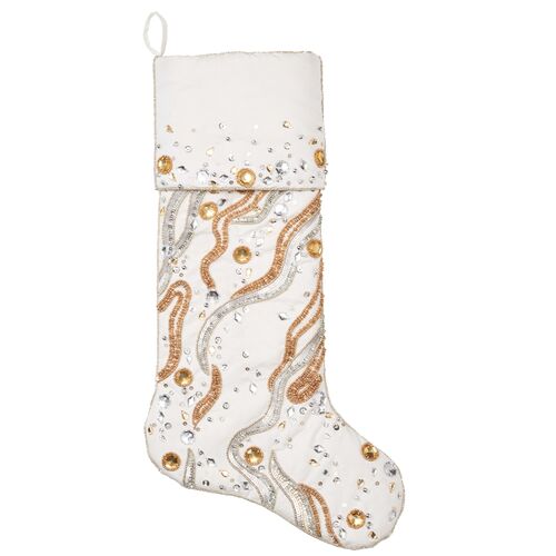 Gilt Wave Stocking, Gold/Silver Gilt Wave Stocking, Gold/Silver