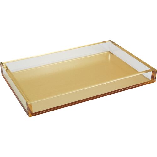 12x16 Lucite Tray, Gold~P77640678