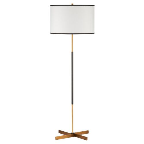 Willoughby Floor Lamp, Brass/Oil Rubbed Bronze