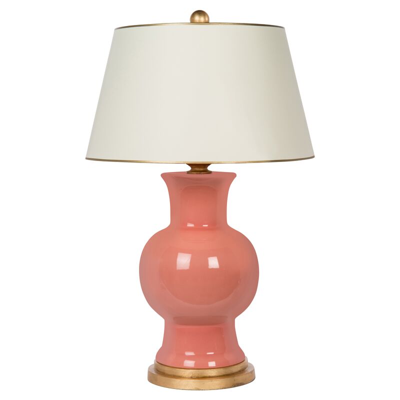 Juliette Table Lamp, Coral/Gold