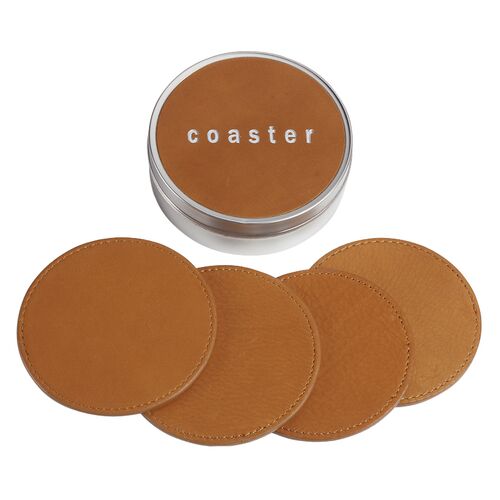 4 Coasters with Tin Box