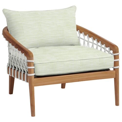 Stonington Outdoor Upholstered Chair, Inside Out Ticking Stripe Stonington Outdoor Upholstered Chair, Inside Out Ticking Stripe