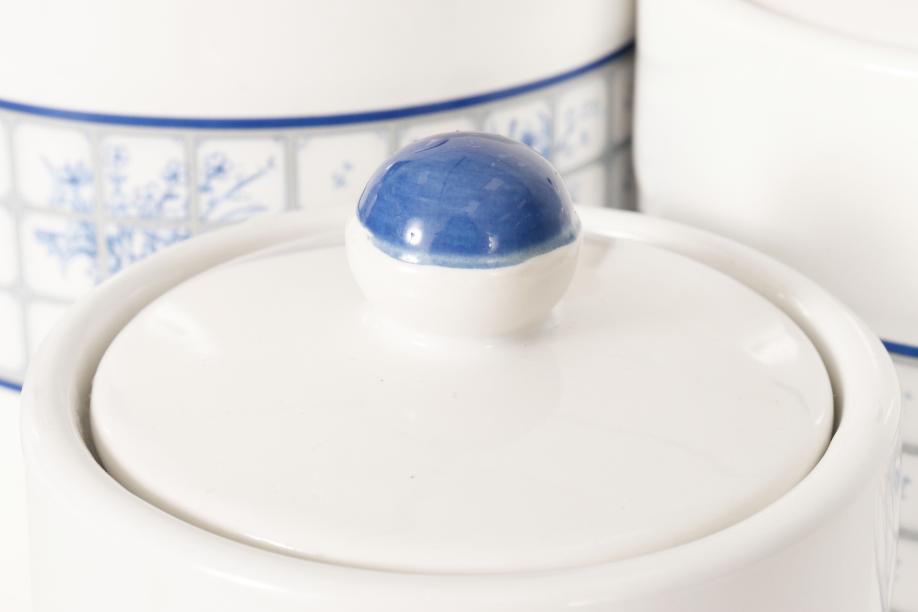 Blue & White Stoneware Canisters, S/3~P77686859
