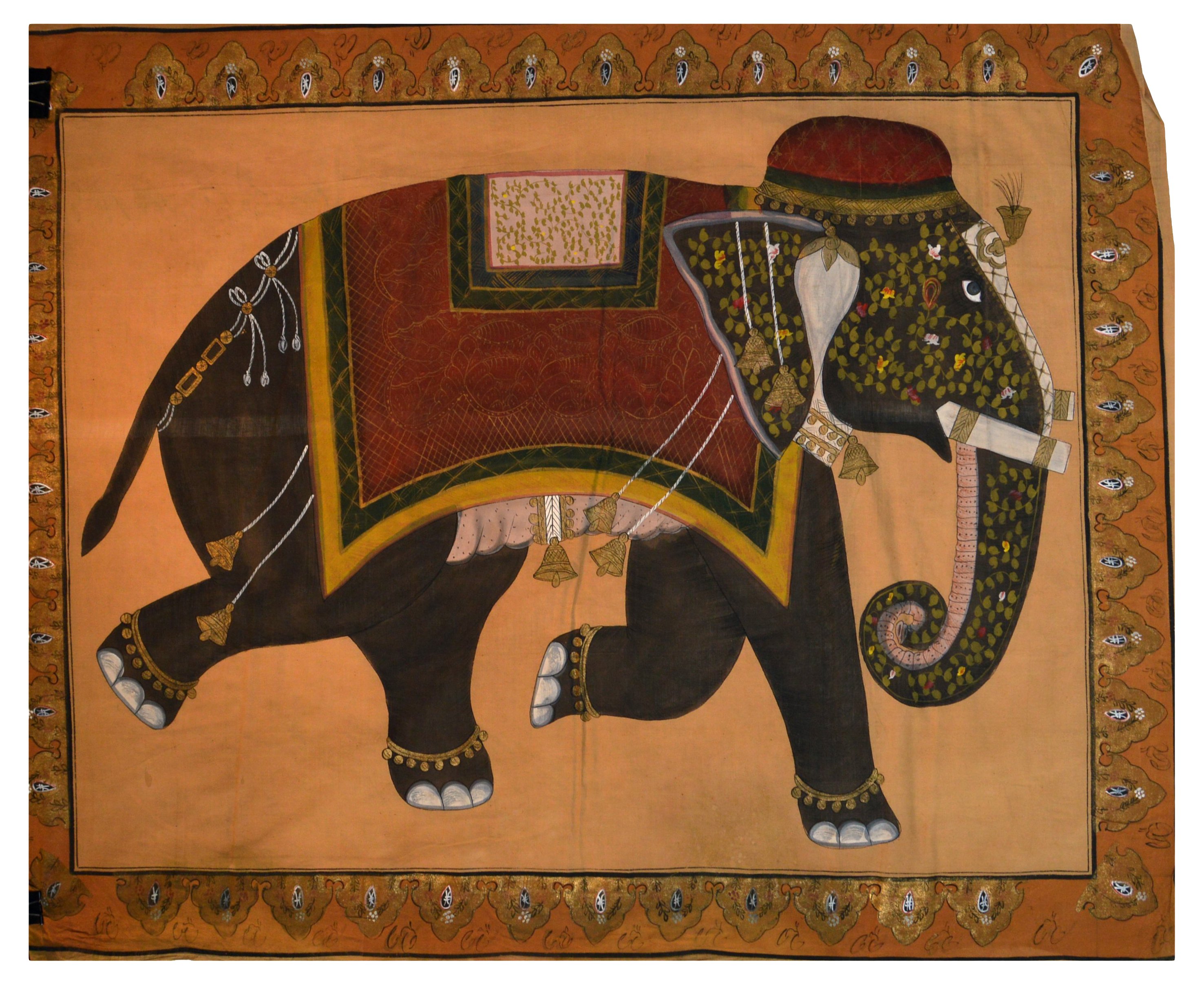 Antique Mughal Indian Elephant Painting~P77438925
