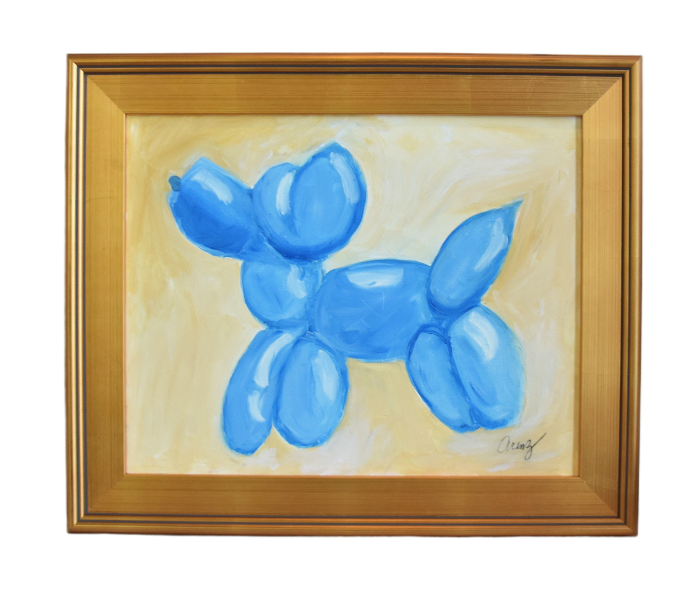 Jeff Koons Blue Balloon Dog Oil Painting~P77689384