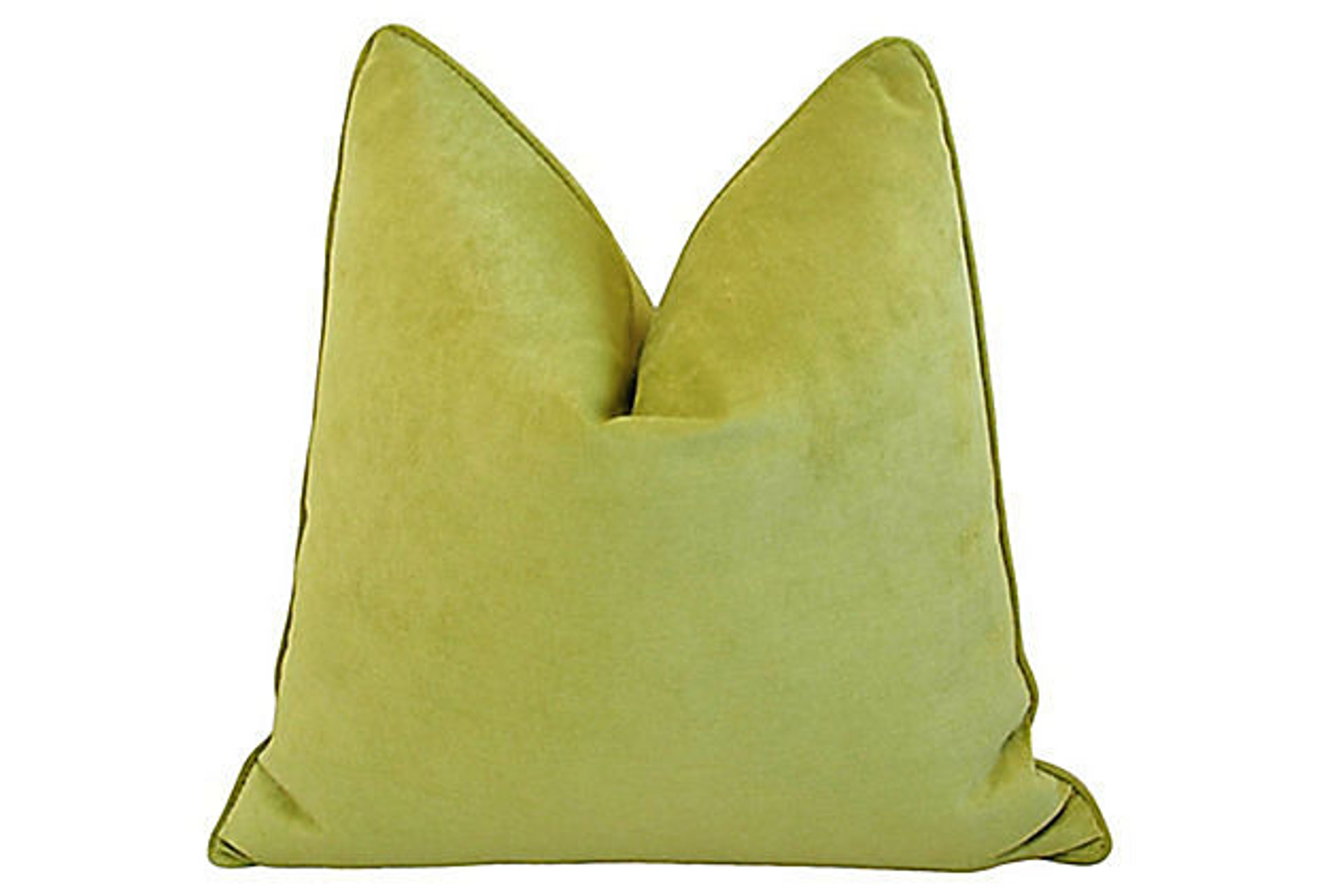 Spring Apple Green Velvet Pillow~P77620143