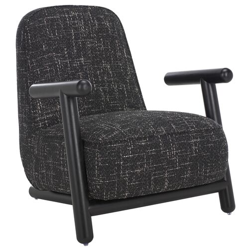 Kaeli Accent Chair, Black with White