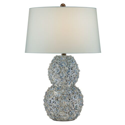 Jessamine Ceramic Table Lamp, Cloud Blue