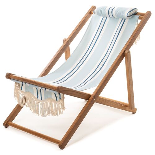Quincy Beach Sling Chair, Blue/White Stripe~P77559124