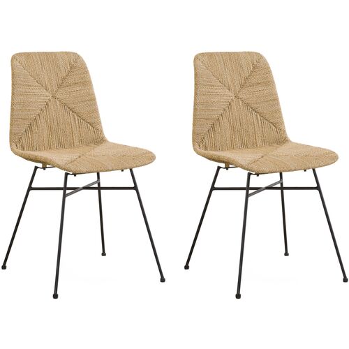 S/2 Starla Seagrass Dining Side Chairs, Natural~P77656903