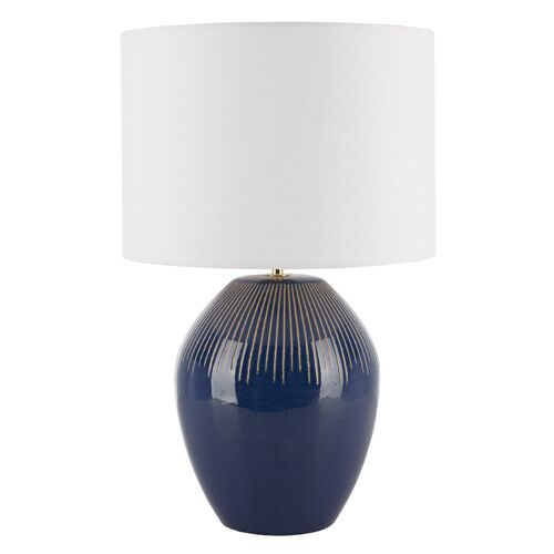 Lara Table Lamp, Textured Blue~P111124782