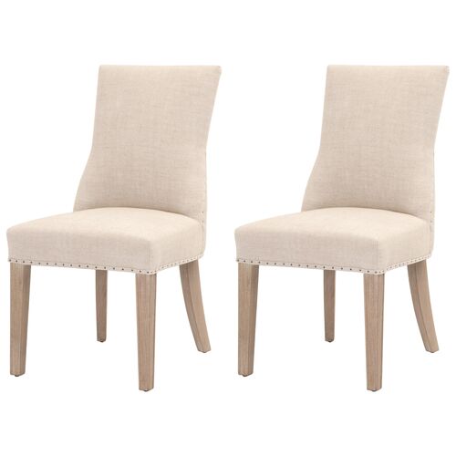 S/2 Leblanc Dining Chairs, Bisque French~P77656698