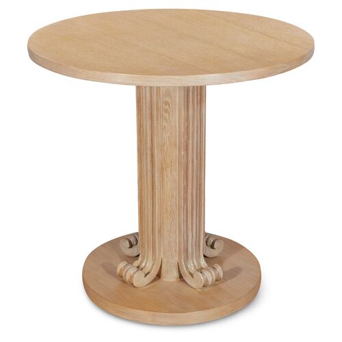 Wave Side Table, Cerused Oak~P77578220