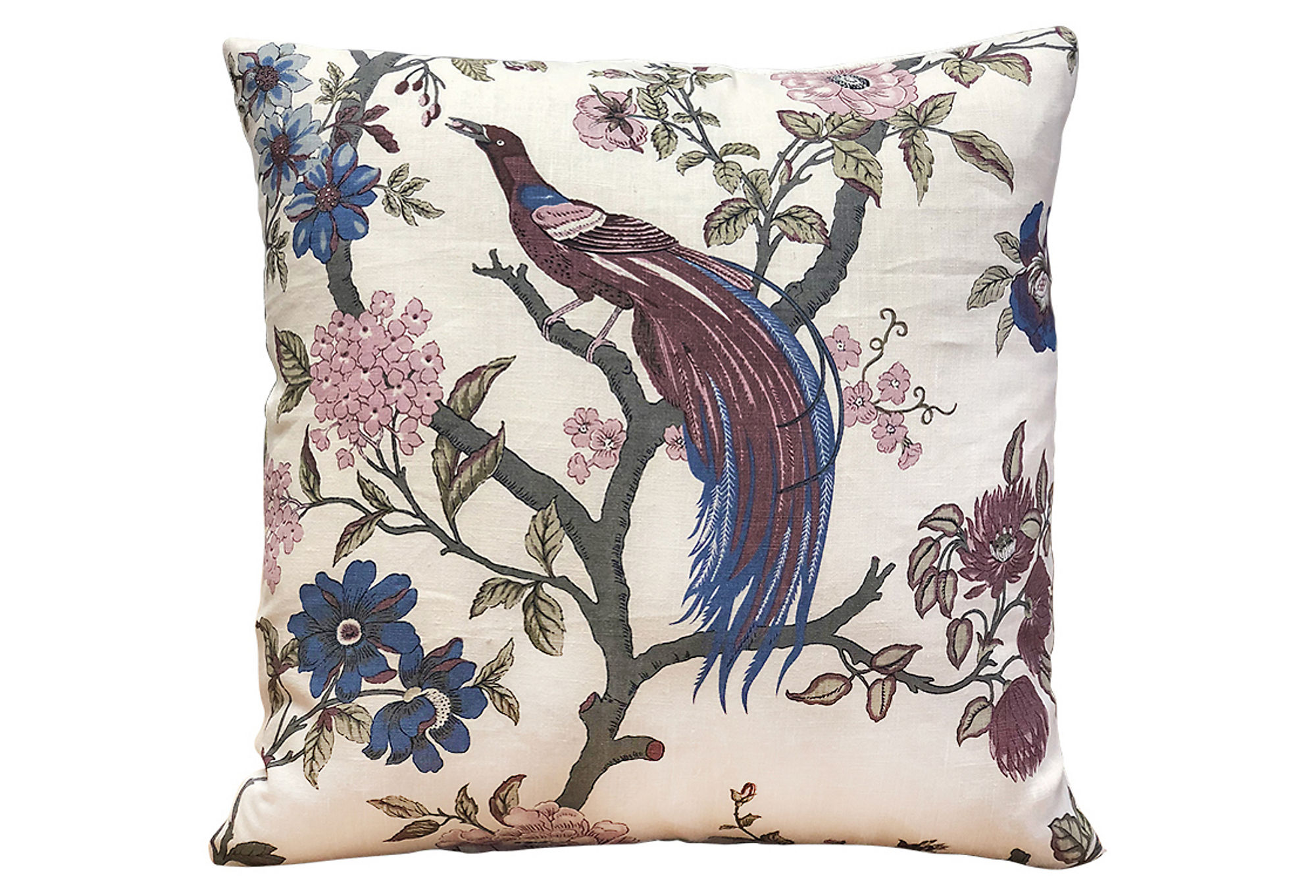 Claudine 20x20 Bird Pillow, Plum/Ivory | One Kings Lane