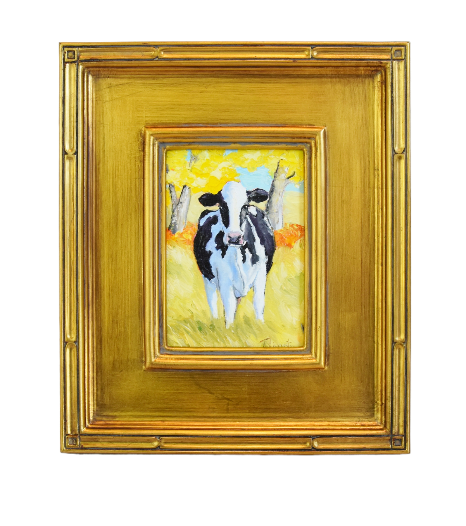 Holstein Cow Portrait Landscape Painting~P77688568