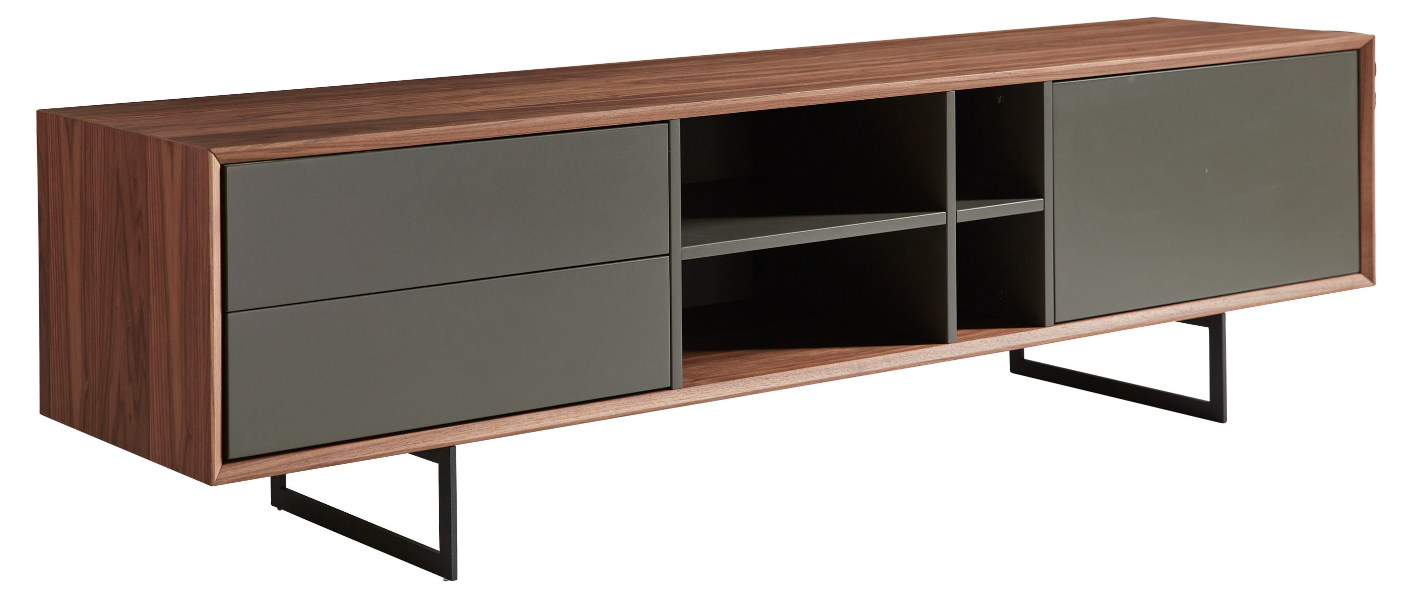 Cooper 71" Walnut & Grey Media Stand - Stylish Storage