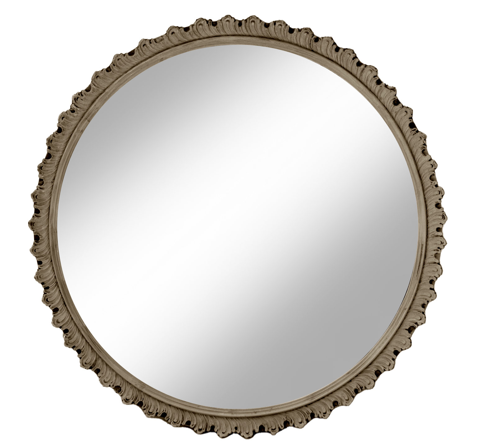 Art Deco Round Two Toned Mirror~P77698098