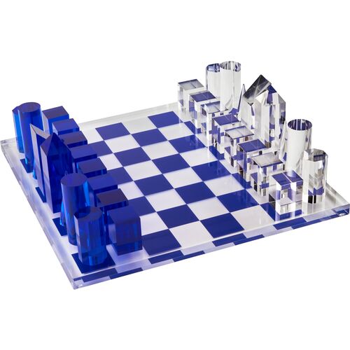 Lucite Chess Set, Indigo~P77640656