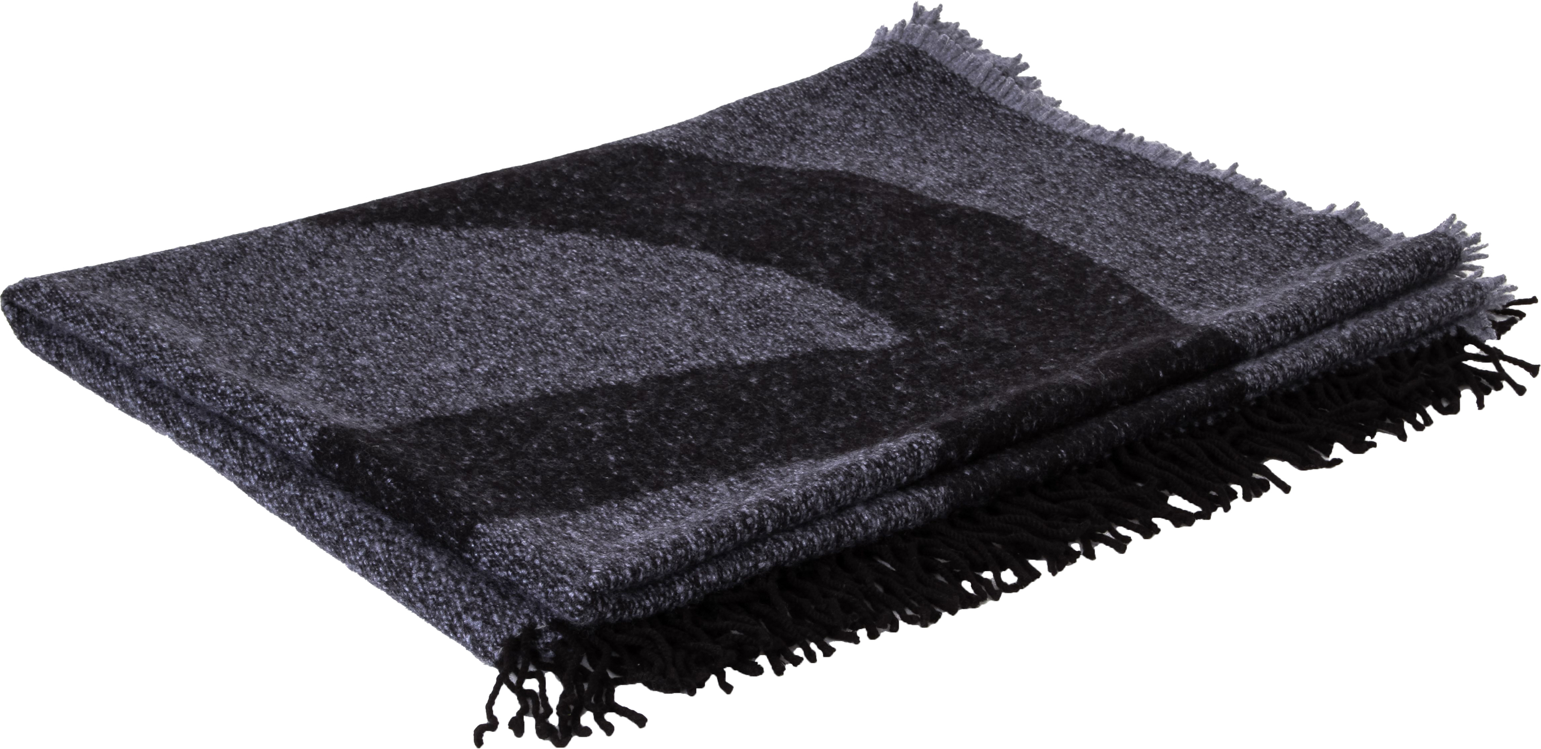 Chanel New Gray Black Cashmere Blanket~P77634923