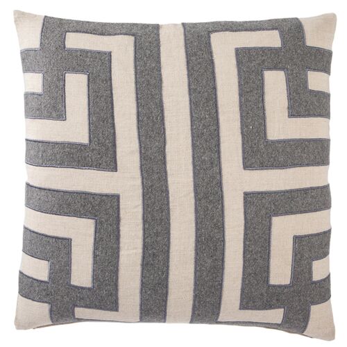 Della 22x22 Pillow, Gray/Silver Linen~P77622141