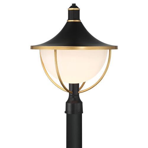 Atlas 1-Light Outdoor Post Lamp, Matte Black/Textured Gold Atlas 1-Light Outdoor Post Lamp, Matte Black/Textured Gold