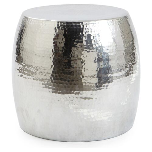 Dixon Hammered Stool, Silver~P60418876