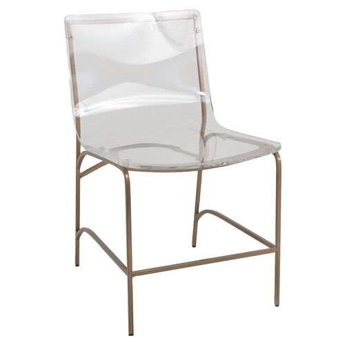 Penelope Acrylic Side Chair, Antique Gold~P77303644