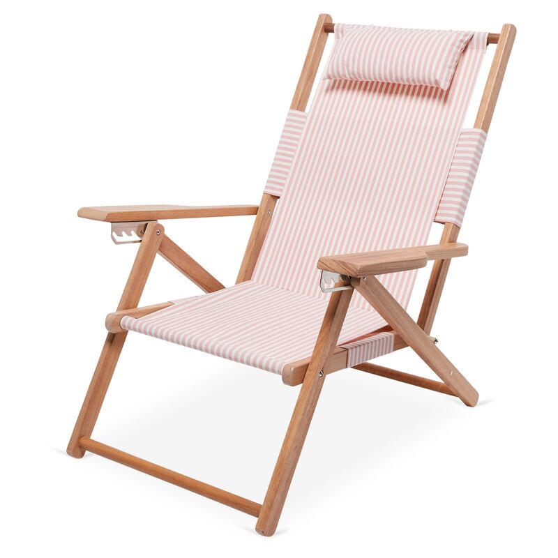 Lauren Beach Backpack Chair, Pink/White Stripe