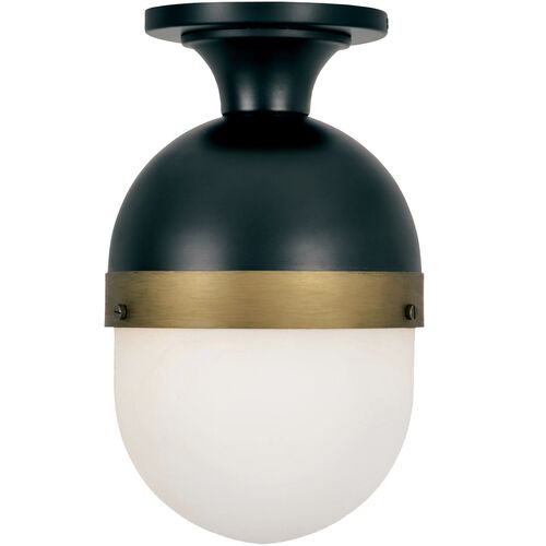 Capsule Outdoor 1-Light Ceiling Mount, Matte Black~P77646697