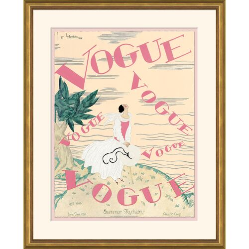 Vogue Cover, "Floating Vogues in Pink", Georges Lepape, June 1924 Photograph Vogue Cover, "Floating Vogues in Pink", Georges Lepape, June 1924 Photograph