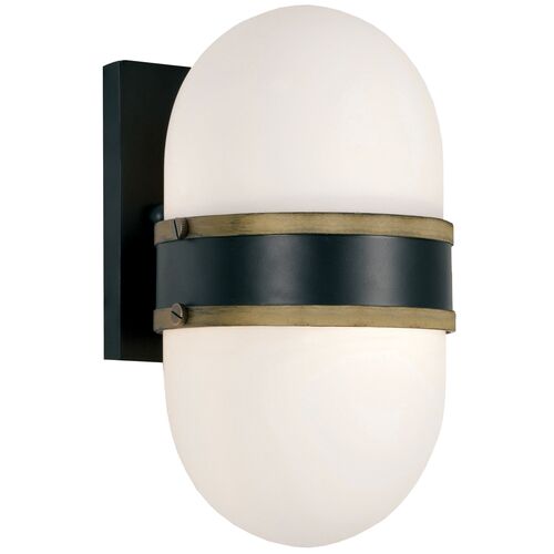 Capsule Outdoor Sconce, Black/Gold~P77384424
