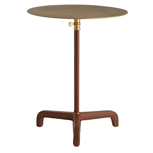 Addison Side Table, Cognac Leather Addison Side Table, Cognac Leather~P77565848