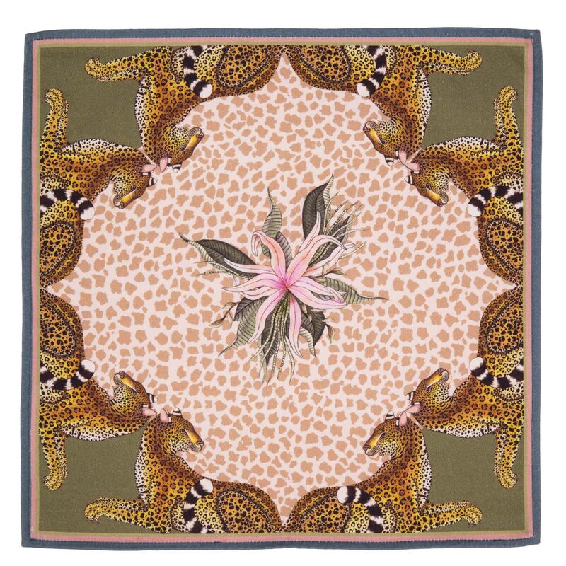 S/2 Leopard Lily Stone Napkins, Pink/Natural