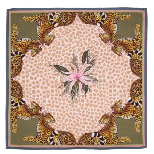 S/2 Leopard Lily Stone Napkins, Pink/Natural~P77535846