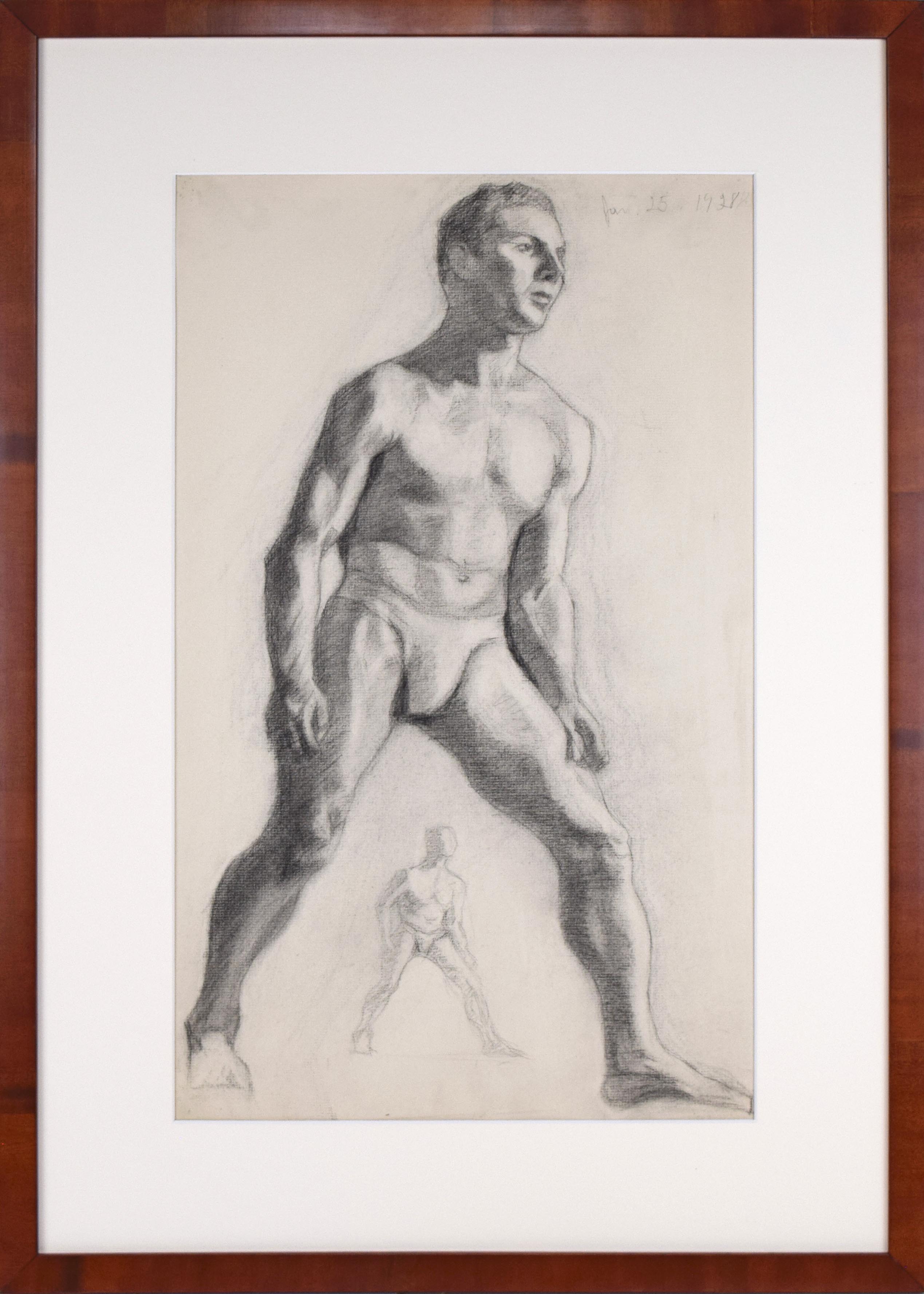 Antique Pugilist Male Nude Drawing 1928~P77703532