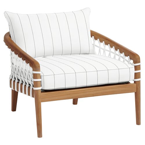 Stonington Outdoor Upholstered Chair, Sunbrella Stripe