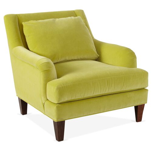Merrimack Club Chair, Chartreuse Velvet~P77339538