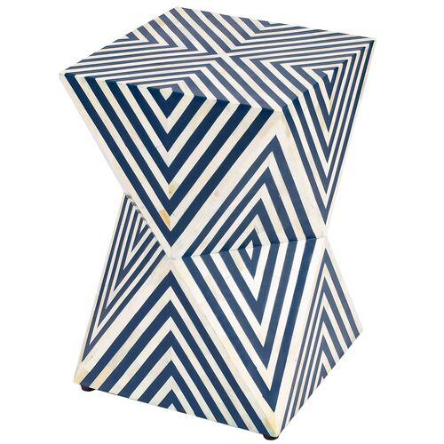 Scarla Geometric Bone Inlay Side Table