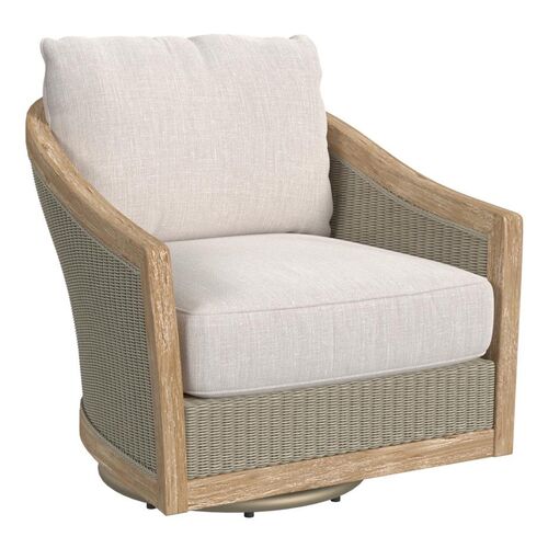 Celestria Outdoor Swivel Club Chair, Natural Teak
