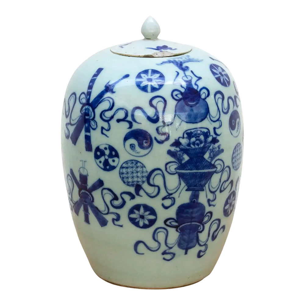 Blue & White Porcelain Lidded Jar~P77751826