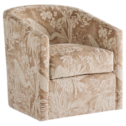 Sloane Swivel Chair, Sand Egret Velvet