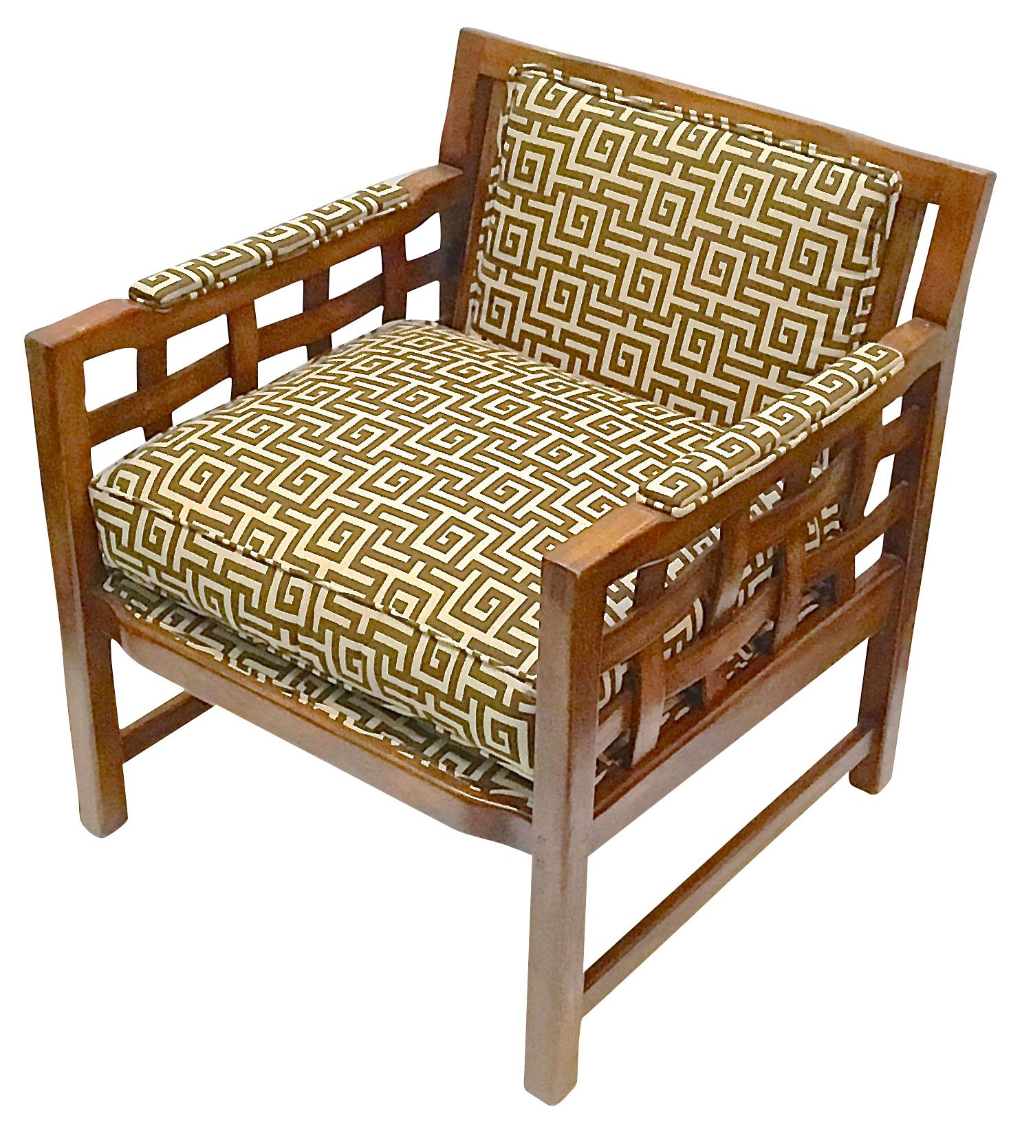 1960s Greek Key Club Chair~P77466283