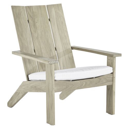 Ashland Outdoor Adirondack Chair, Oyster Teak~P77578950