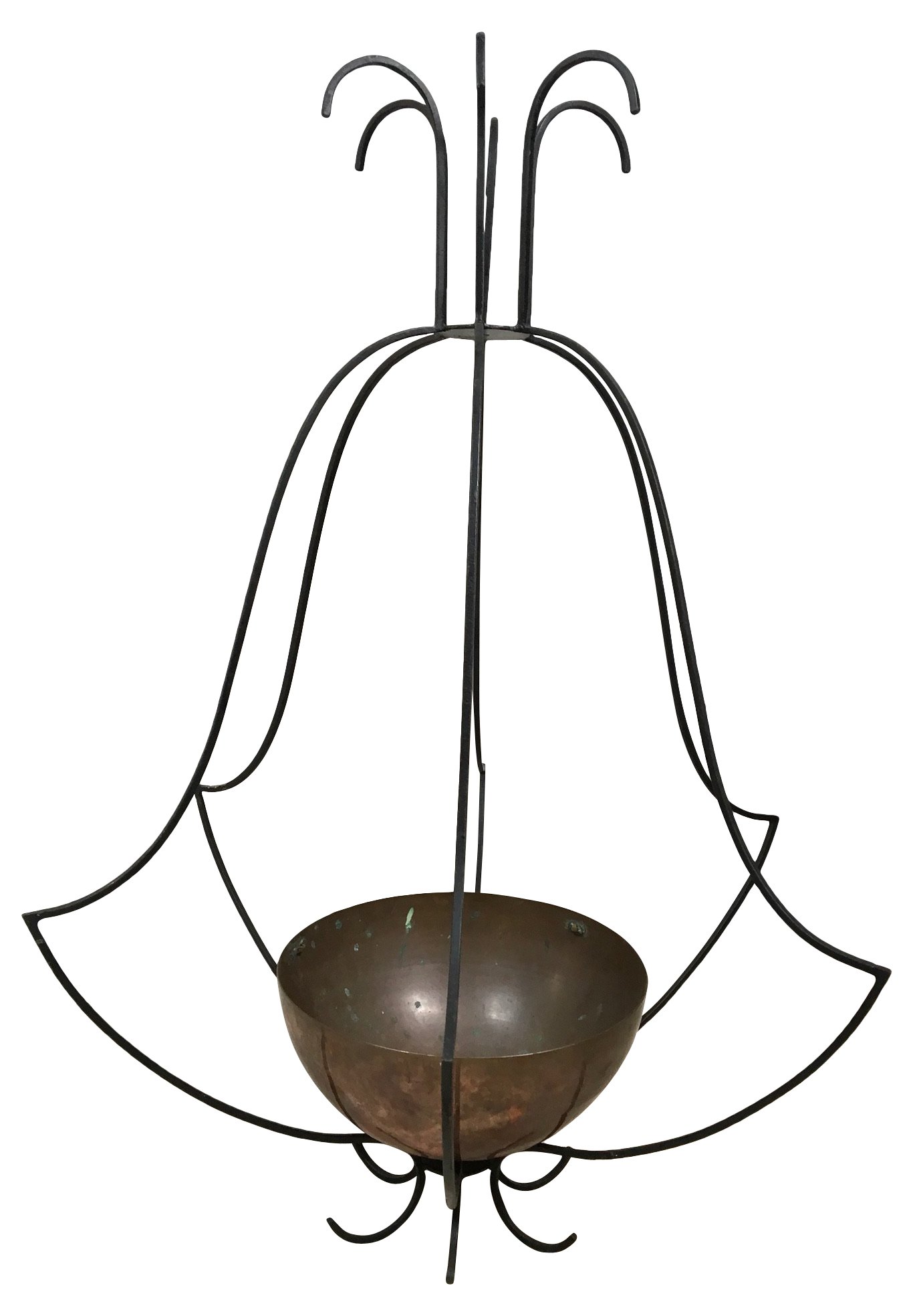 Large Iron and Copper Hanging Planter~P77315841