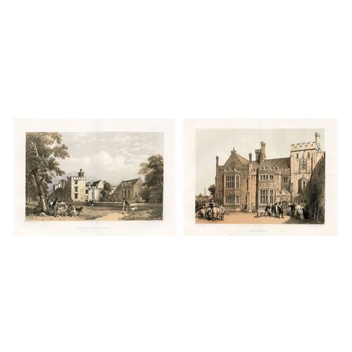 English Baronial Halls, 1881, Pair~P77657340