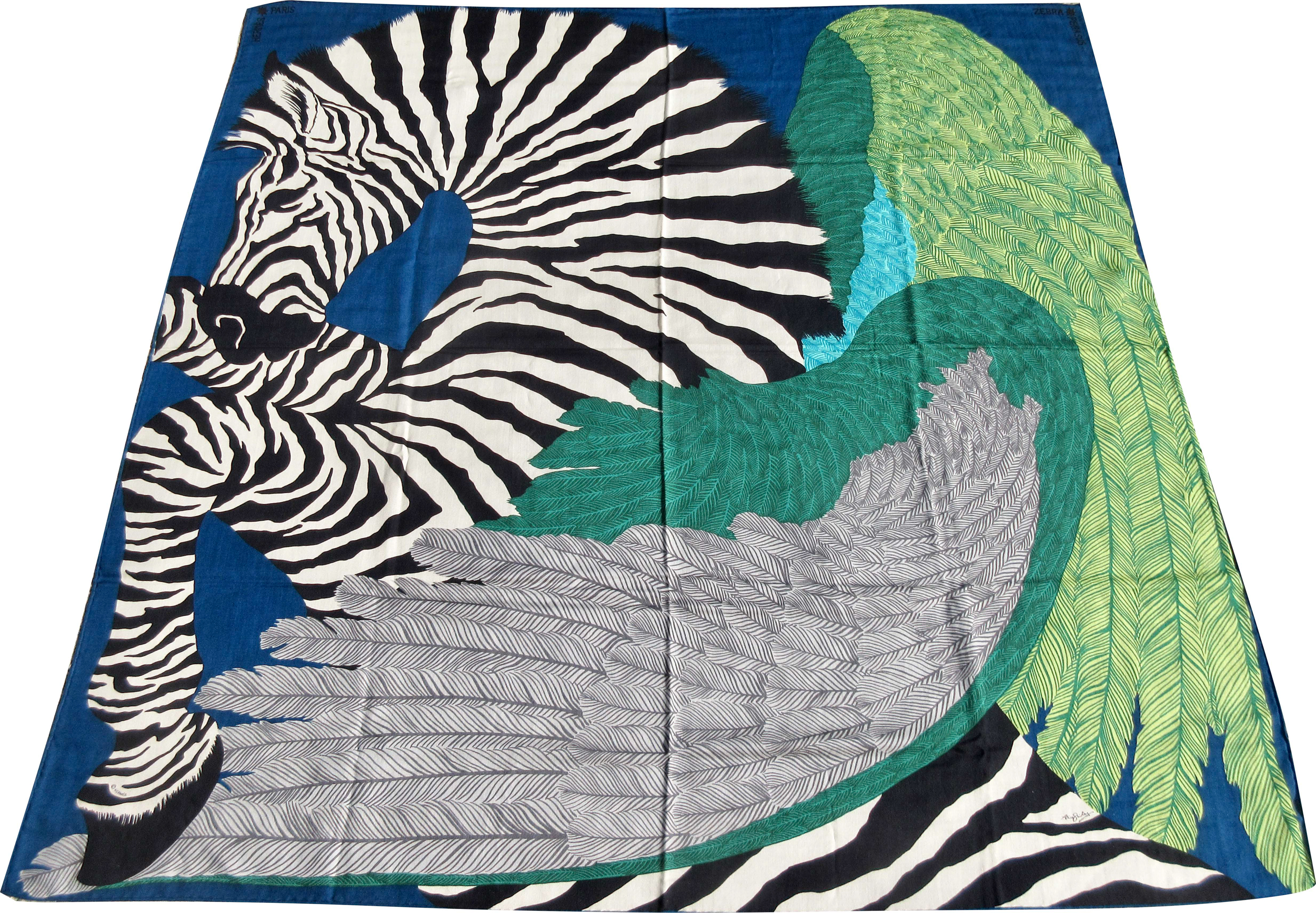 Hermes, Accessories, Hermes Zebra Pegasus Cashmere Shawl